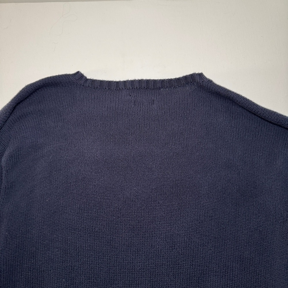 Polo Ralph Lauren Men 4X Big Navy Blue 100%  Cotton‎ Crewneck Sweater Red Pony - Picture 7 of 7